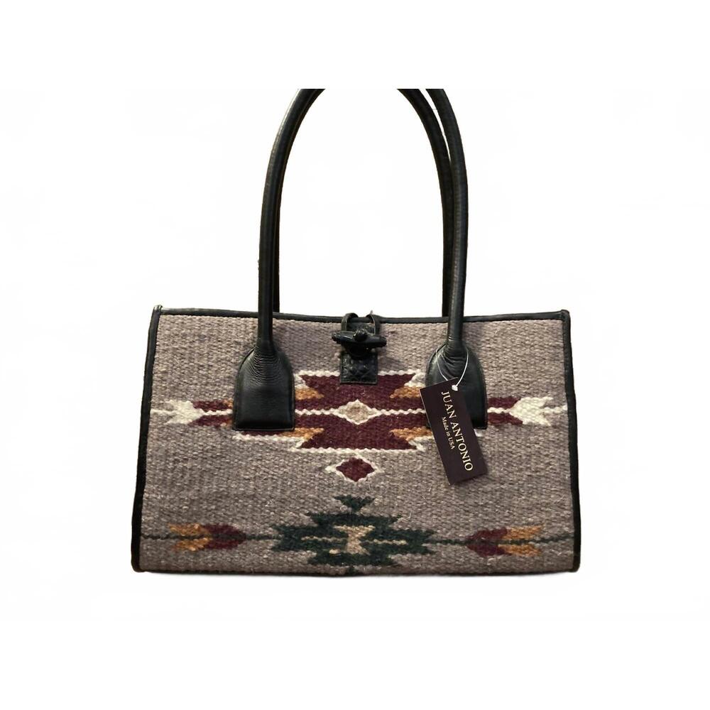 NEW JUAN ANTONIO blanket shoulder bag in tacoma/croco black